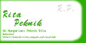 rita peknik business card